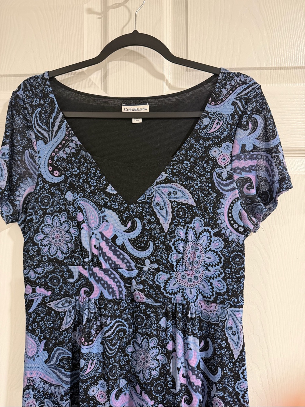 croft & barrow Maxi Dress with Blue and Lavender Paisley - Picture 3 of 6